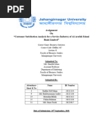 Customer Satisfaction Analysis For A Service Industry of Al-Arafah Islami Bank Limited