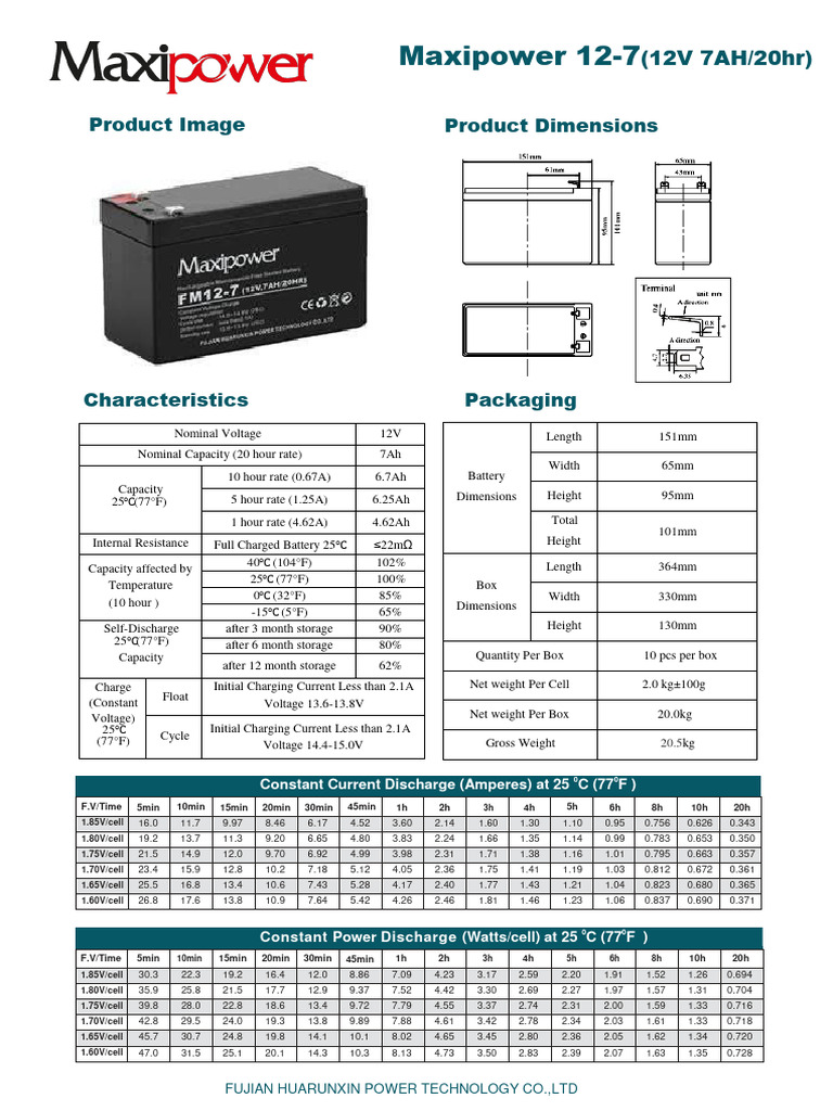 Maxipower 12-7 | Download Free PDF | Physical Sciences | Materials Science