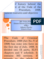 LAW308 Class 02 - The Brief History Behind The Enactment of The Code of The Criminal Procedure, 1898, Salient Features and Objective