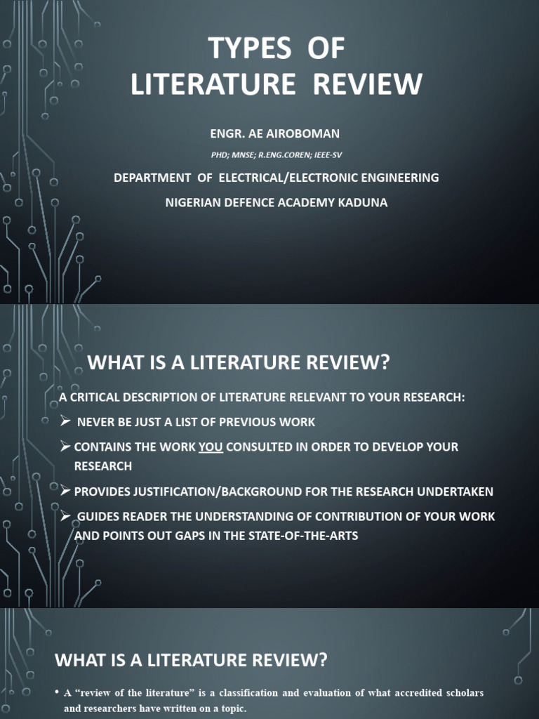 Types of Literature Review 3 PDF Thesis Literature Review