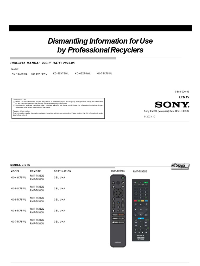 RMT-TX450E Remote Manual | PDF | Electrostatic Discharge | Power Supply