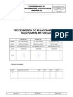 Proc. de Almacenamiento y Recepcion de Materiales