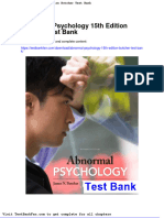 Abnormal Psychology 15th Edition Butcher Test Bank