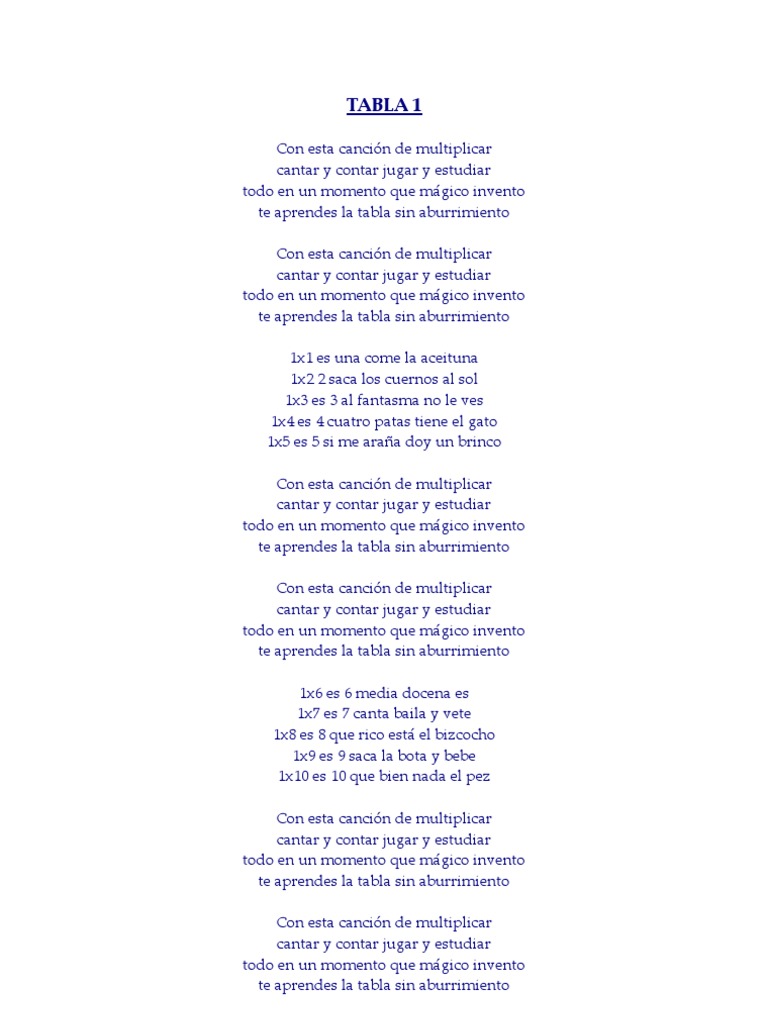 Enrique y Ana Tablas de Multiplicar 00 Letras PDF