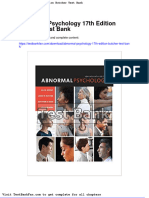 Abnormal Psychology 17th Edition Butcher Test Bank