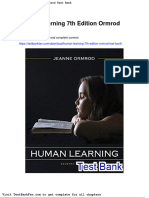 Human Learning 7th Edition Ormrod Test Bank