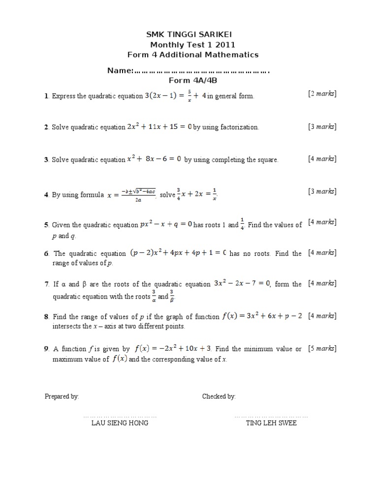 Monthly Test 1 V1 | PDF | Teaching Methods & Materials
