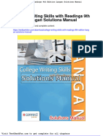 College Writing Skills With Readings 9th Edition Langan Solutions Manual