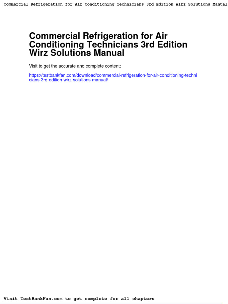 Commercial Refrigeration For Air Conditioning Technicians 3rd Edition
