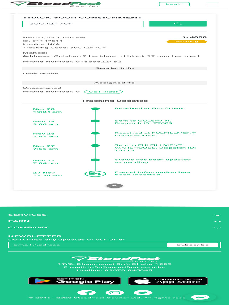 Track Your Steadfast Courier Status | PDF