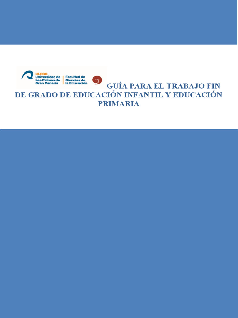 Actualizacion Guia TFG Infantil y Primaria | PDF | Educación de la ...