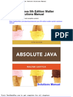 Absolute Java 5th Edition Walter Savitch Solutions Manual