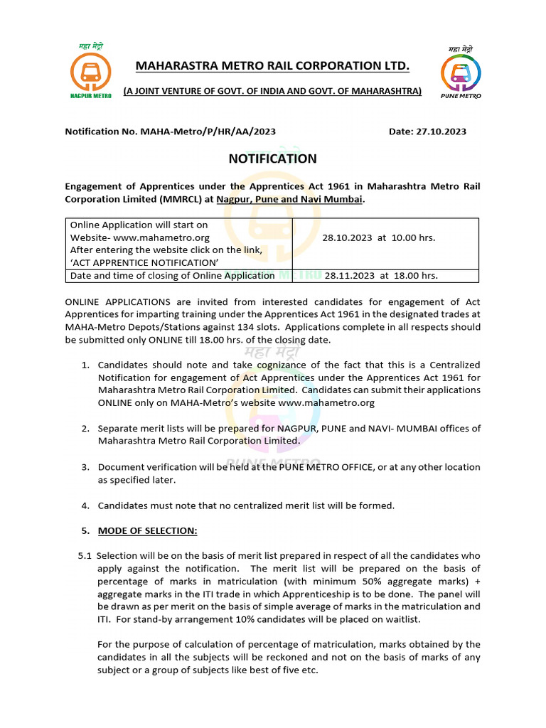 Notification MMRCL Various Vacancy Posts PDF Blood Pressure