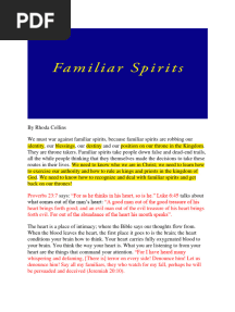 Dealing With Familiar Spirits