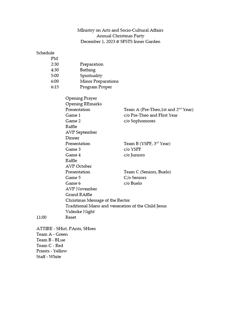 Christmas PArty Program PDF