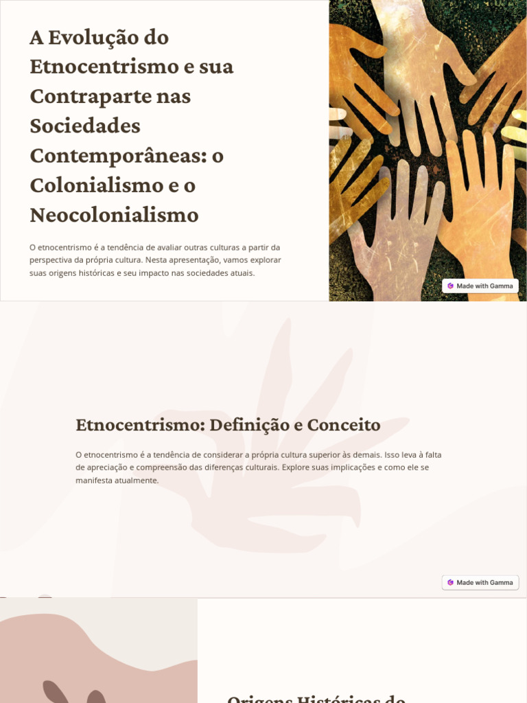 A Evolucao Do Etnocentrismo e Sua Contraparte Nas Sociedades ...