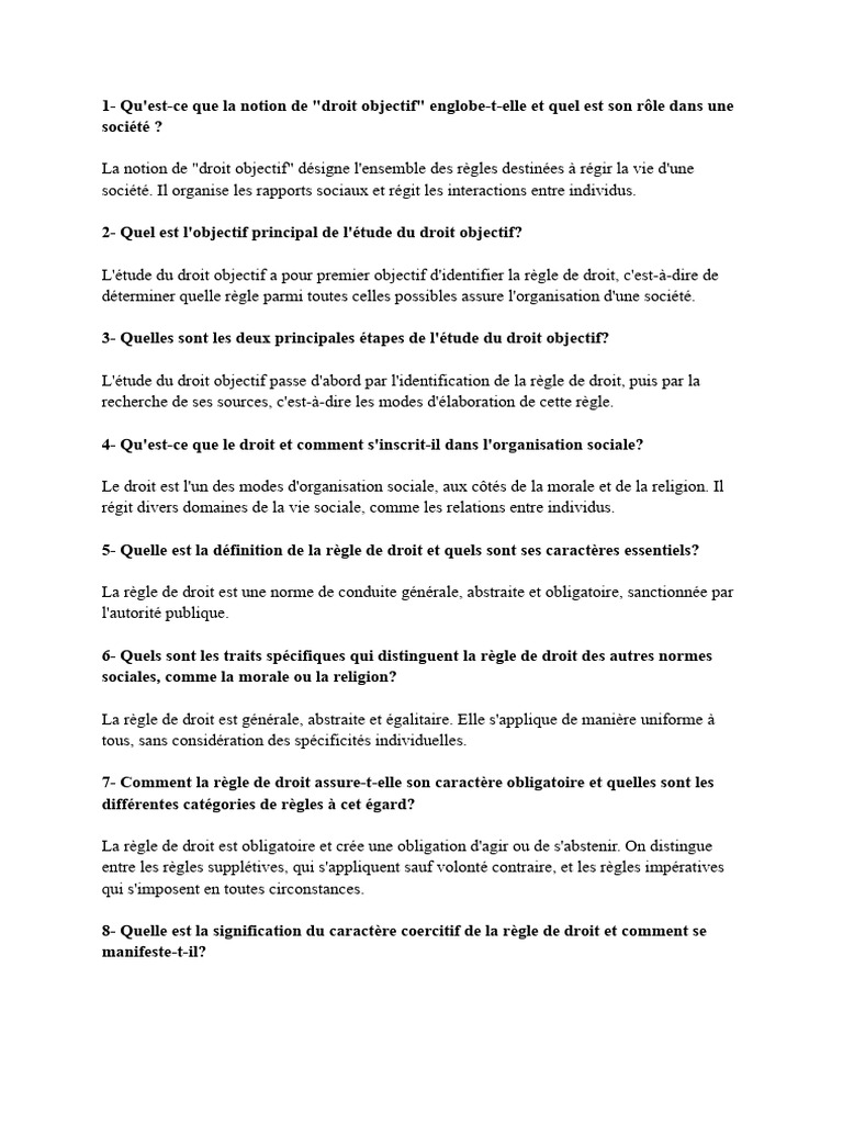 Comprendre le droit objectif et ses règles | PDF | Loi | Compétence