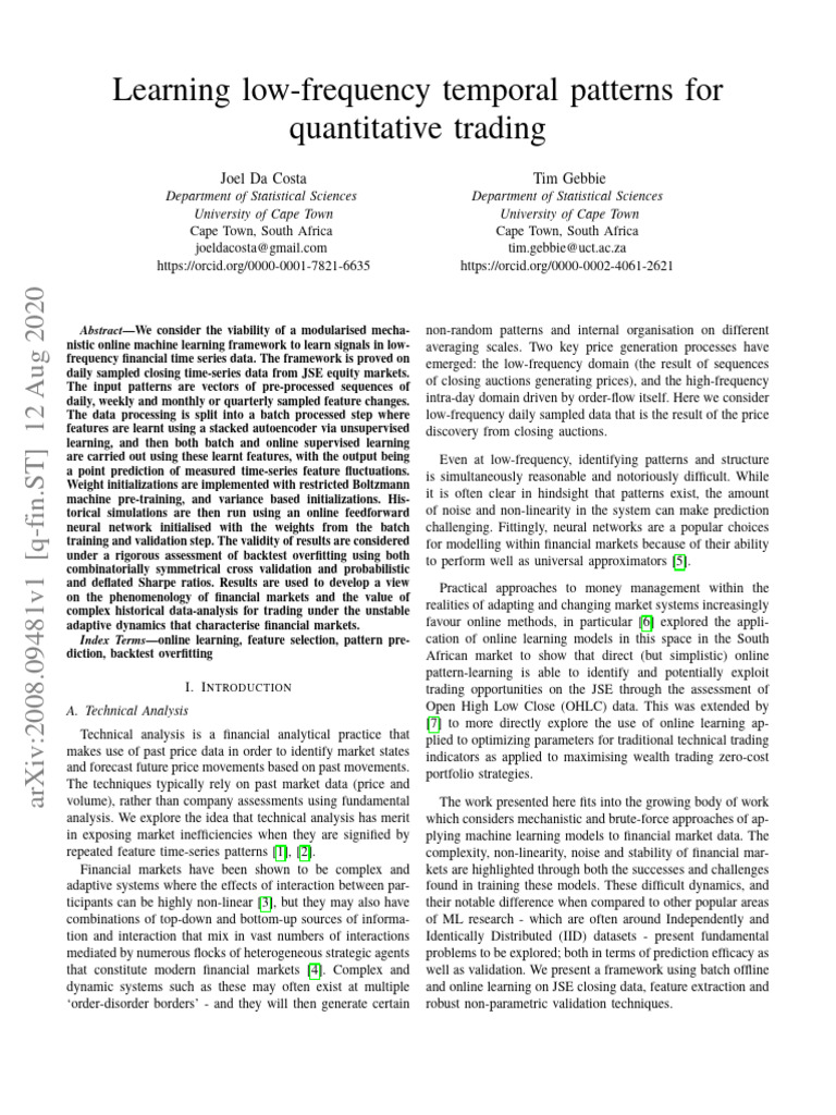 Learning low frequency temporal patterns for quantitative trading pdf