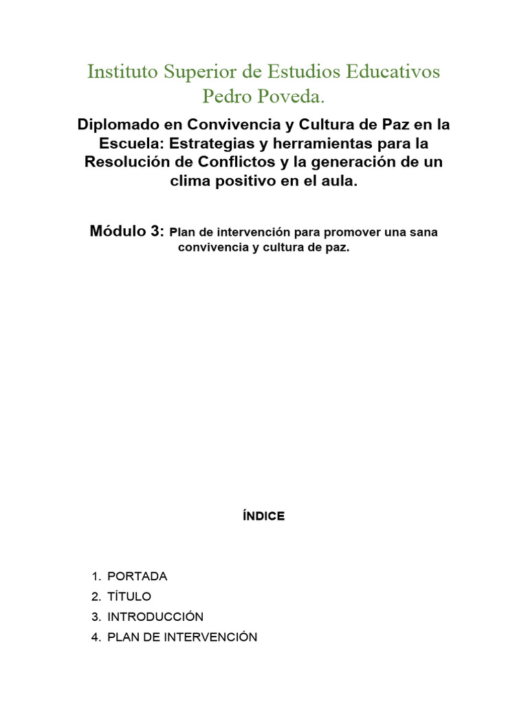 Plan de Convivencia Escolar 2023 para Promover La Paz en Las Escuelas ...