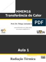 Aula 1 - MMEM16 - Transferencia de Calor - Radiacao Termica