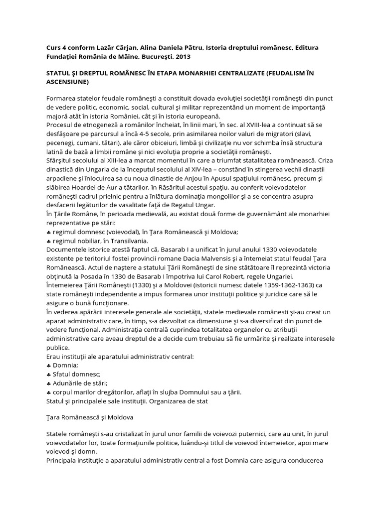 Curs 4 Conform Lazăr Cârjan | PDF