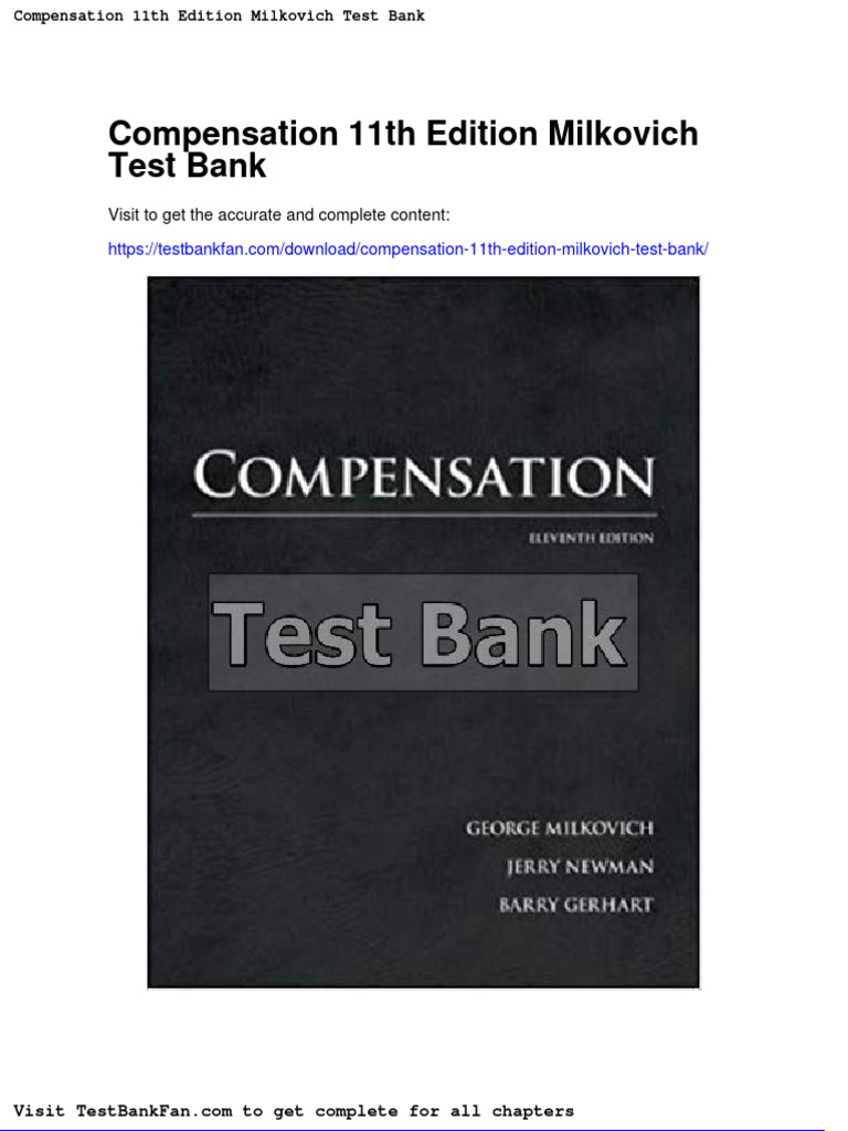 Compensation 11th Edition Milkovich Test Bank PDF Competitive