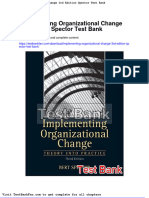 Implementing Organizational Change 3rd Edition Spector Test Bank