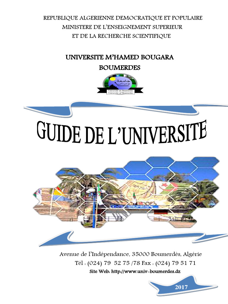 Guide de l'Université M'Hamed Bougara | PDF | Chimie | Science