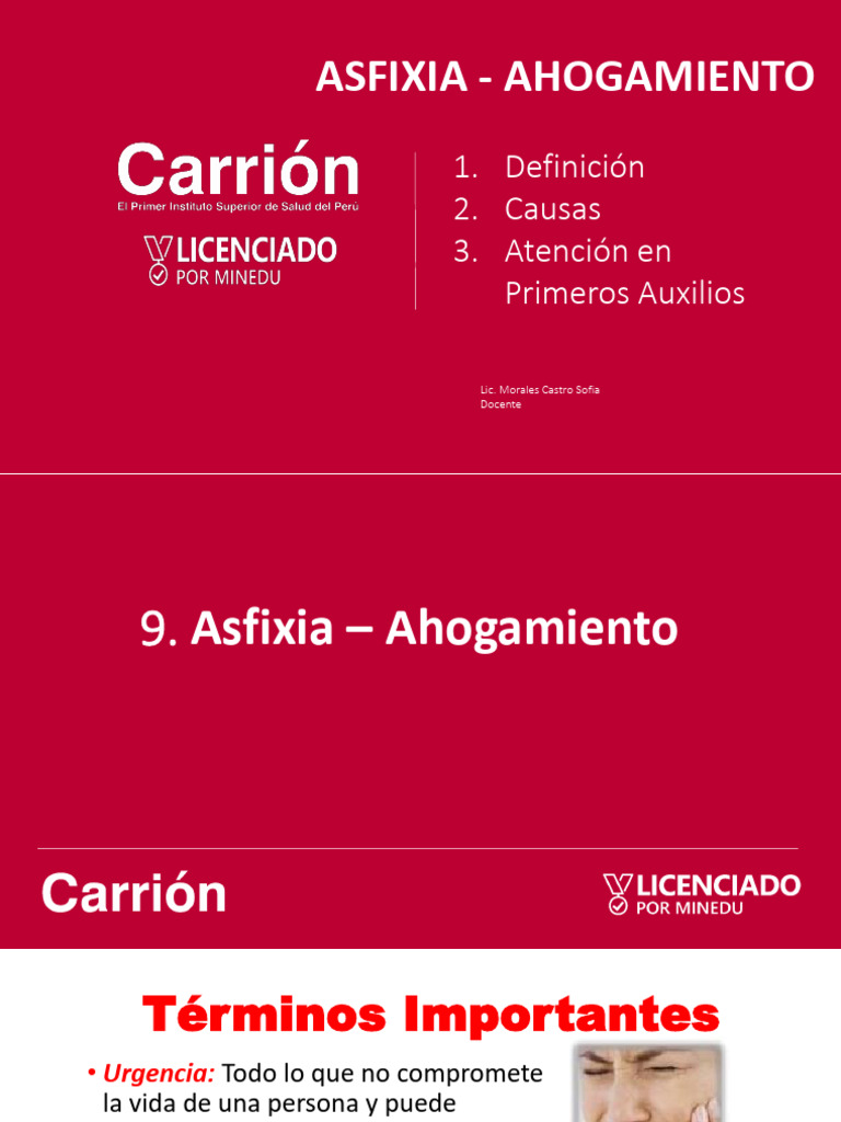 Semana 9 - Asfixia - Ahogamiento - Primeros Auxilios | PDF | Estudios ...
