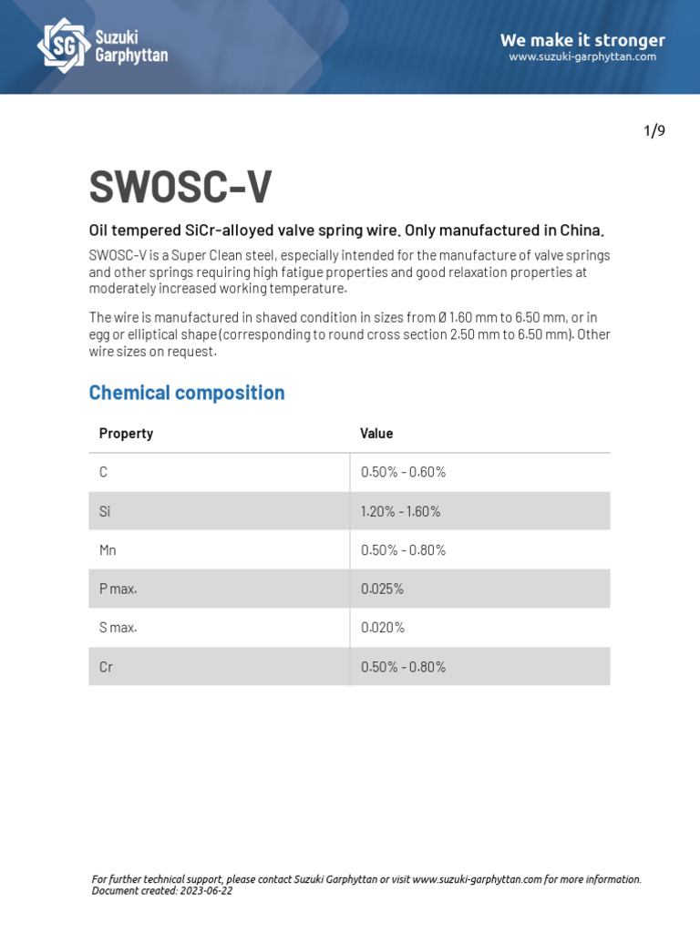 SWOSC-V Material Properties Overview | PDF | Materials | Civil Engineering