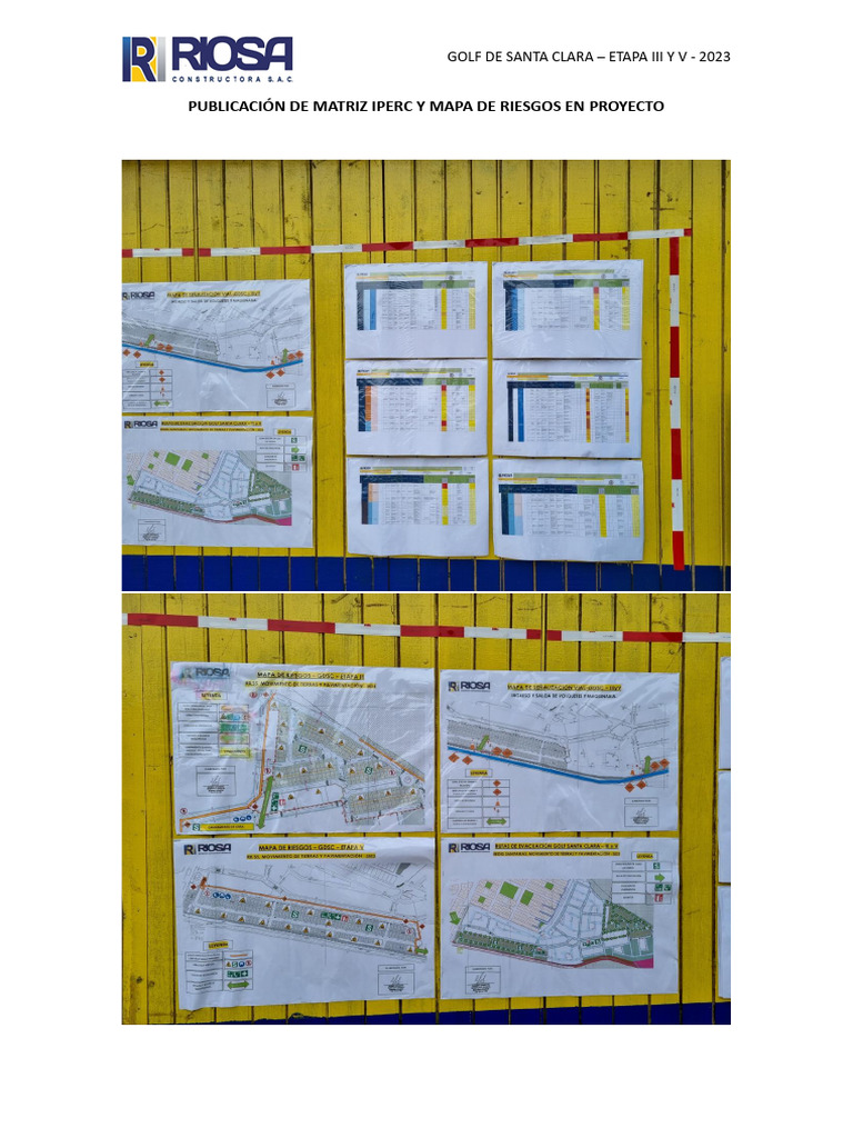 Publicación de Matriz Iperc y Mapa de Riesgos en Proyecto | PDF