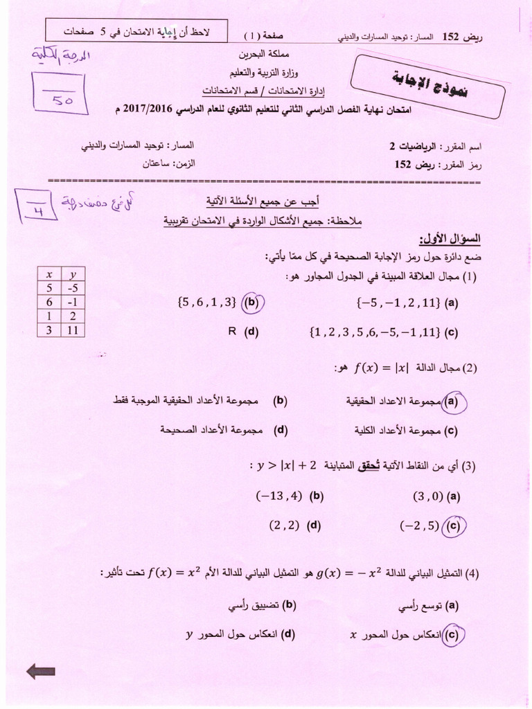 Math 152 SS Ans | PDF
