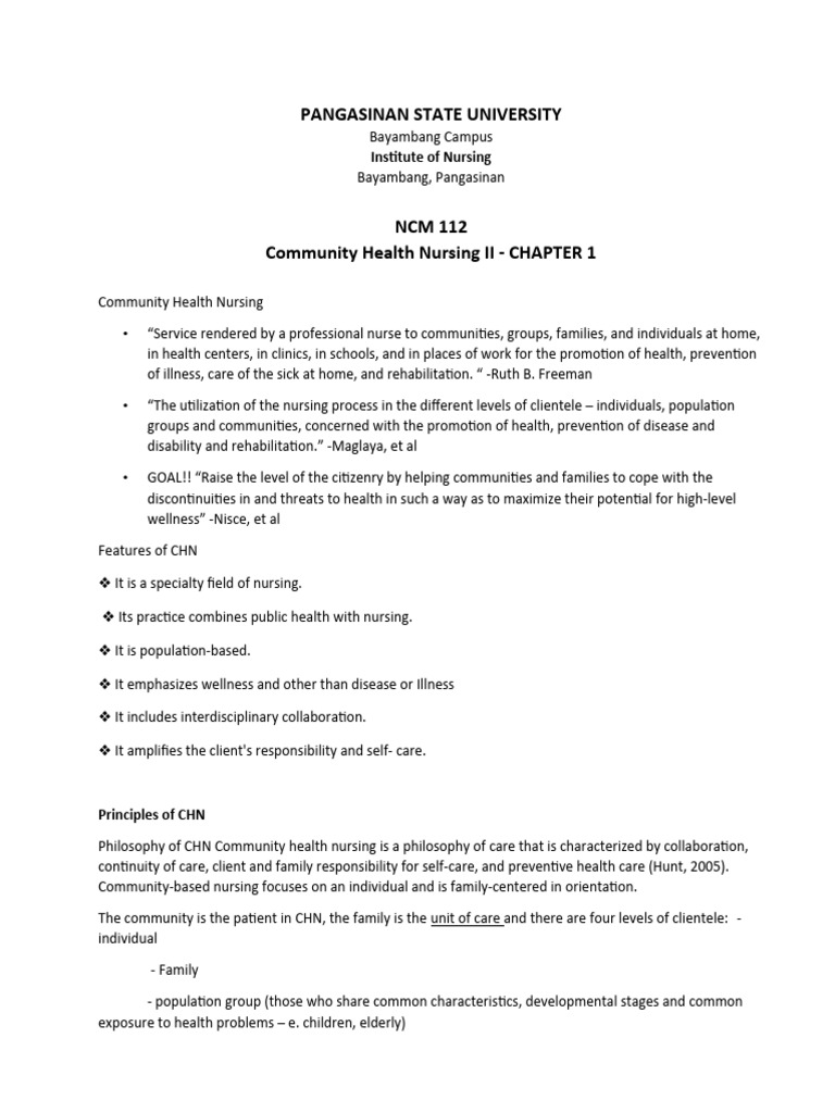 Community Health Nursing Overview | PDF | Nursing | Preventive Healthcare