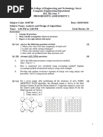 Analysis and Design of Algorithms