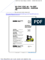 Clark Forklift CGC CDC 40 70 Gef 9613 Parts Manual 4365354 4365356 en de Es FR