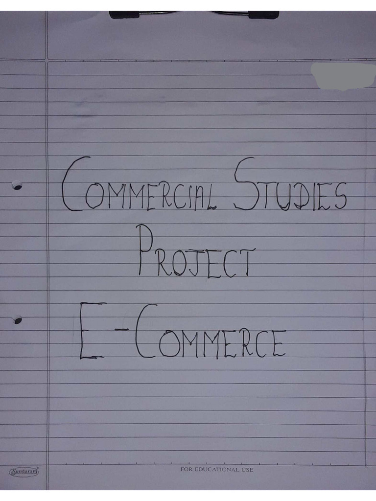 Commercial Studies Project - E Commerce | PDF