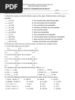 4TH Monthy Exam Math 4