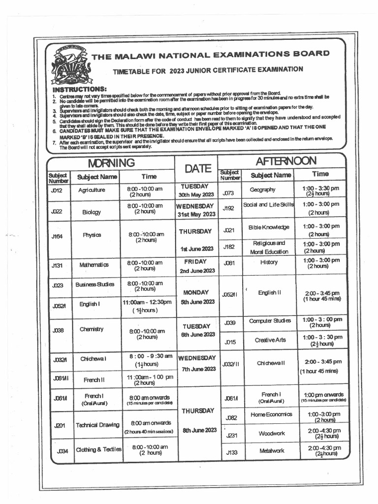 2023-jce-exams-timetable-pdf