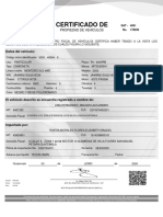 Certificado - Propiedad - Electronica Montero 2003