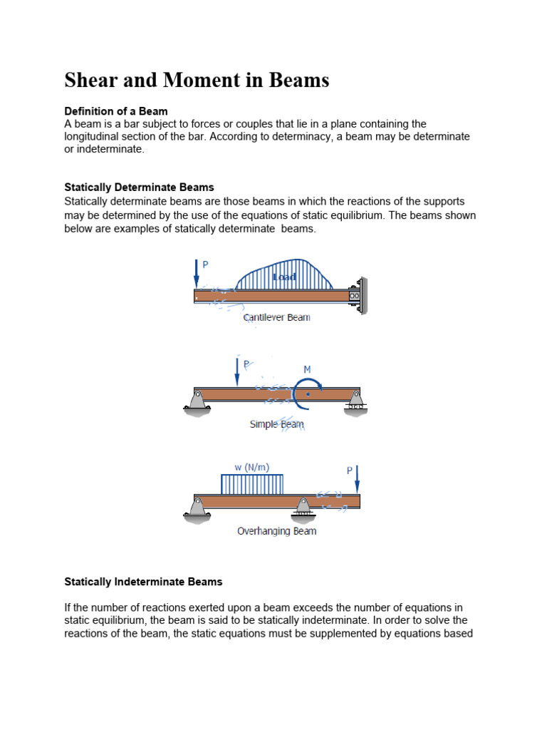 Chapter 04 shear and moment PDF Beam (Structure) Physical Sciences