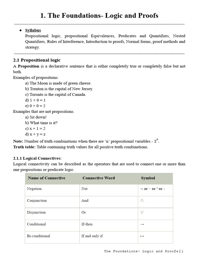 1 The Foundations - Logic and Proofs | PDF | If And Only If | Contradiction