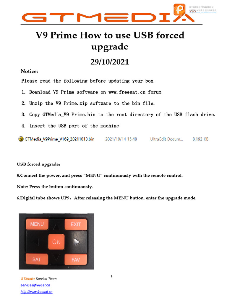 V9 Prime USB Upgrade Guide | PDF