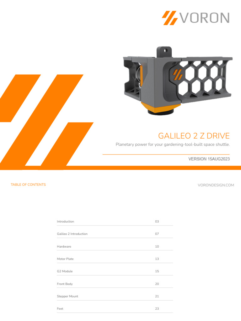 Galileo Z Drive Assembly Manual PDF Screw Mechanical Engineering