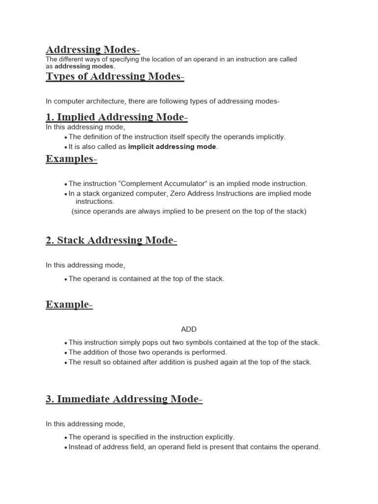 Addressing Modes1 PDF Office Equipment Software Development