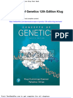 Concepts of Genetics 12th Edition Klug Test Bank