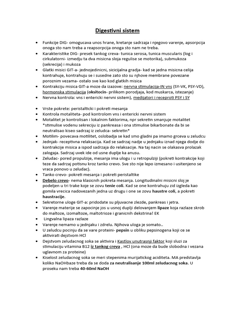 Digestivni Sistem | PDF
