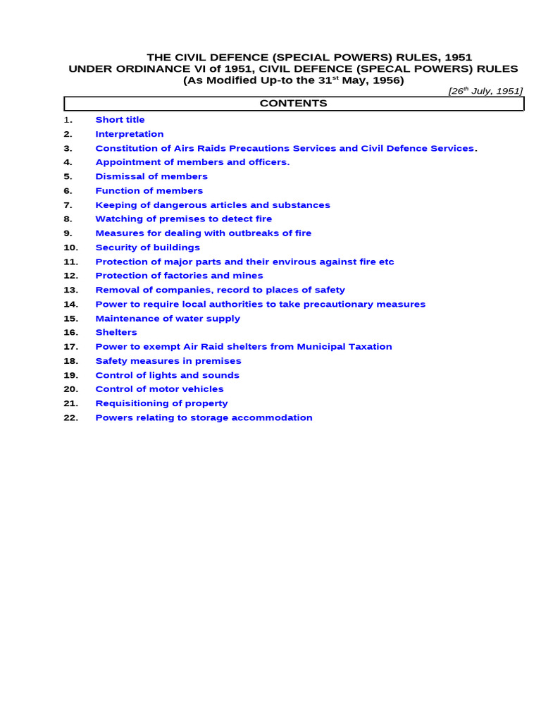 Civil Defence Special Powers Rules 1951 | PDF | Property | Taxes