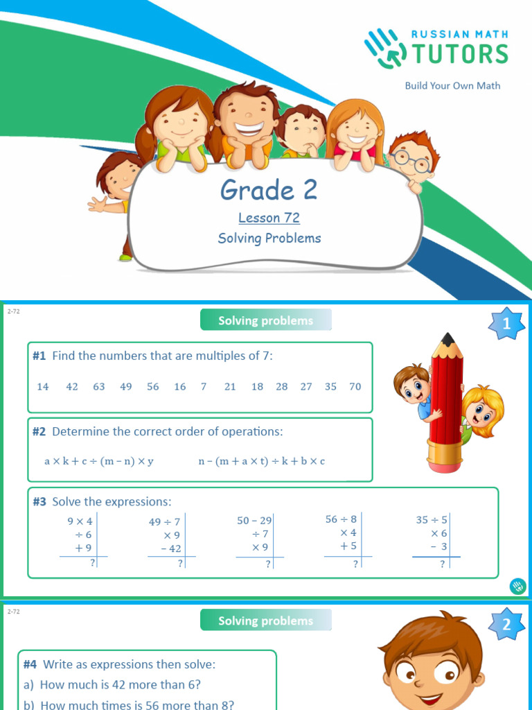 Grade 2 - Lesson 72 - Solving Problems | PDF | Division (Mathematics ...