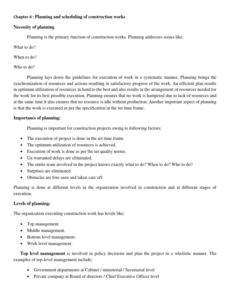 Construction Planning & Scheduling Guide | PDF | Time