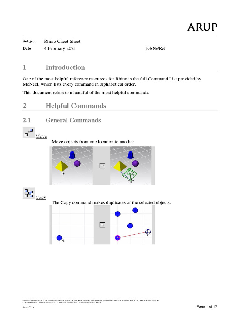 D00 - Rhino Cheat Sheet | PDF | Shape | Euclidean Geometry